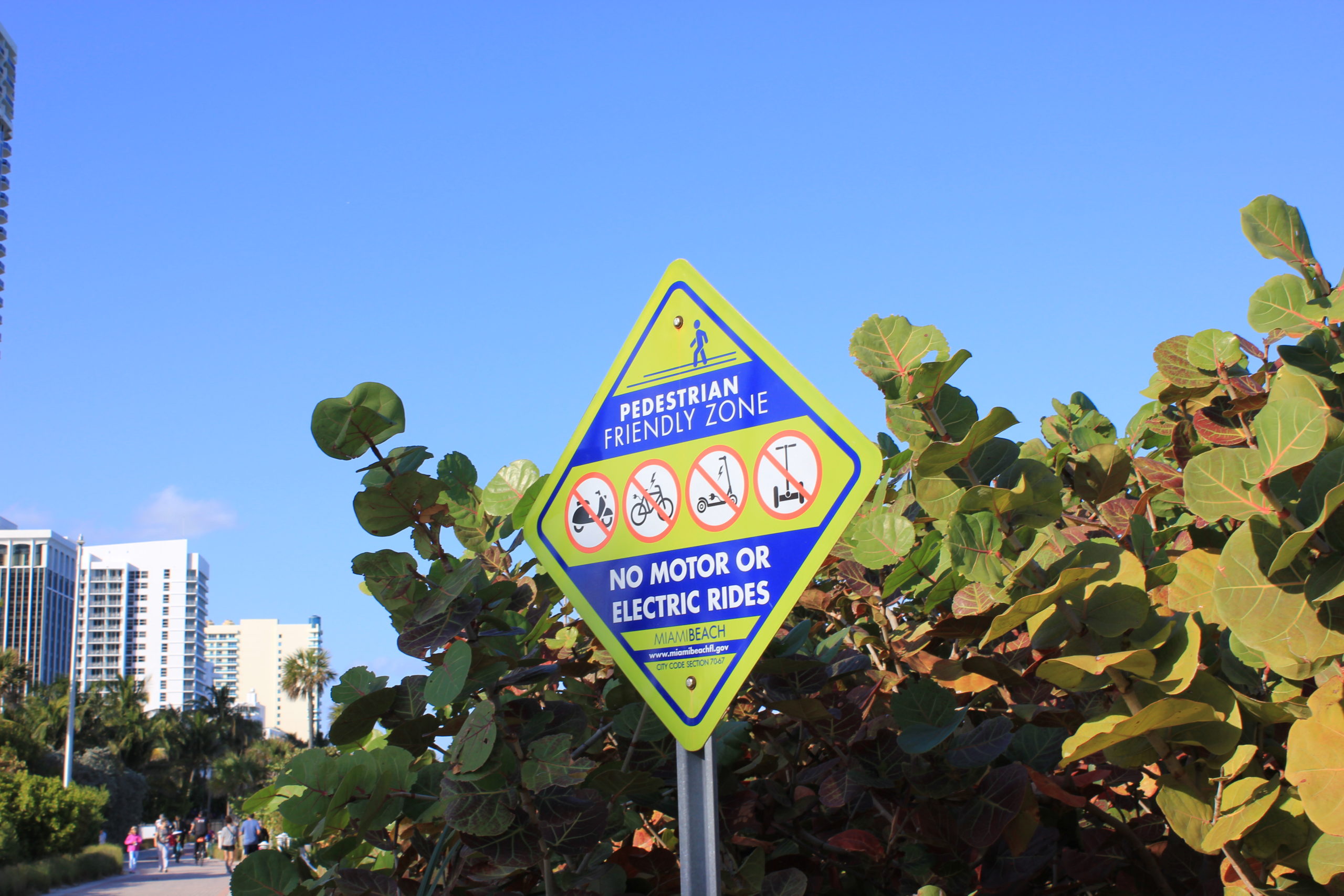 “No Motor Or Electric Rides” On Miami Beach Walk | Liberal Landscape